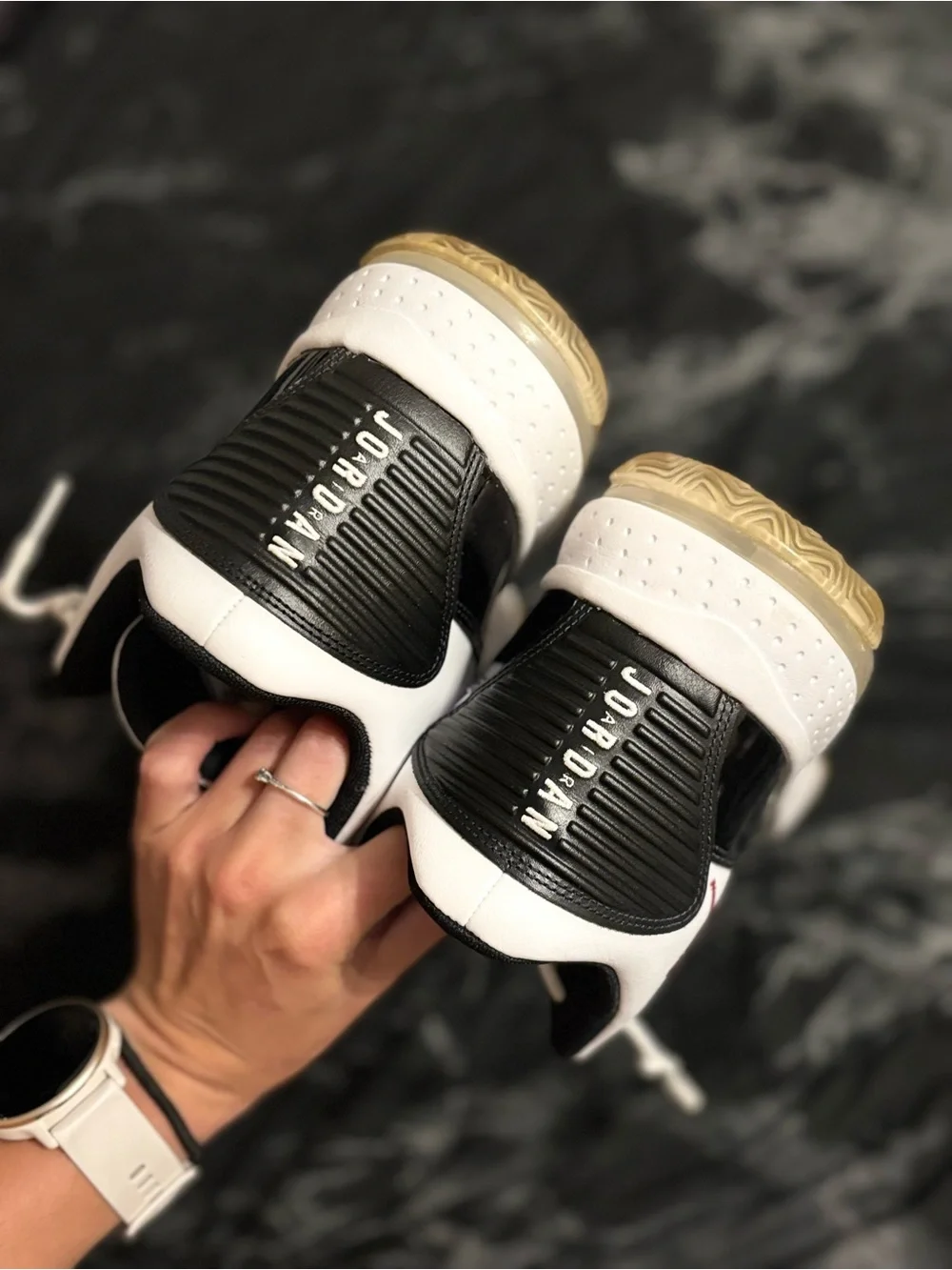 Jordan High Top Sneakers - Black, White & Red